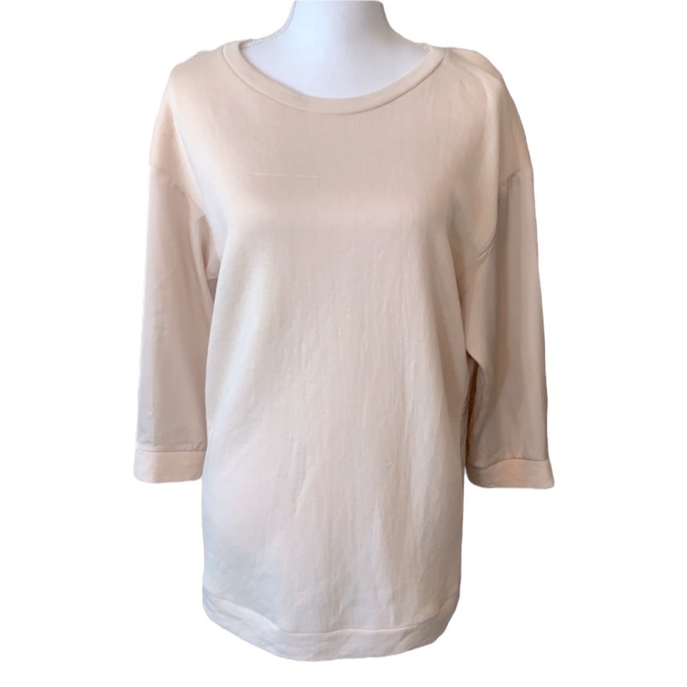 Max & Co. Cream Super Soft Silk Sleeve Top Size Large